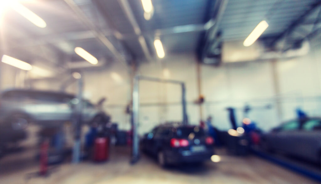 car service station bokeh